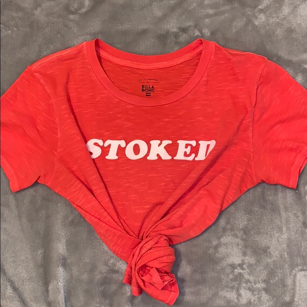 billabong red/orange “stoked” graphic tee